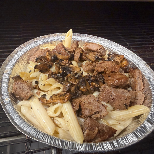 Steak and Mushroom Alfredo Penne.